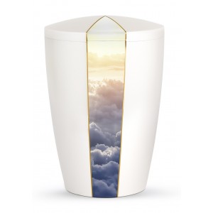 Heaven's Edition Biodegradable Cremation Ashes Funeral Urn – Clouds / Pearly Iridescent Surface